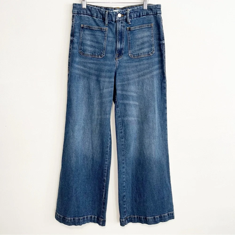 Good American Good Waist PALAZZO Patch Pocket Trouser Jeans Size 31 - Picture 3 of 10